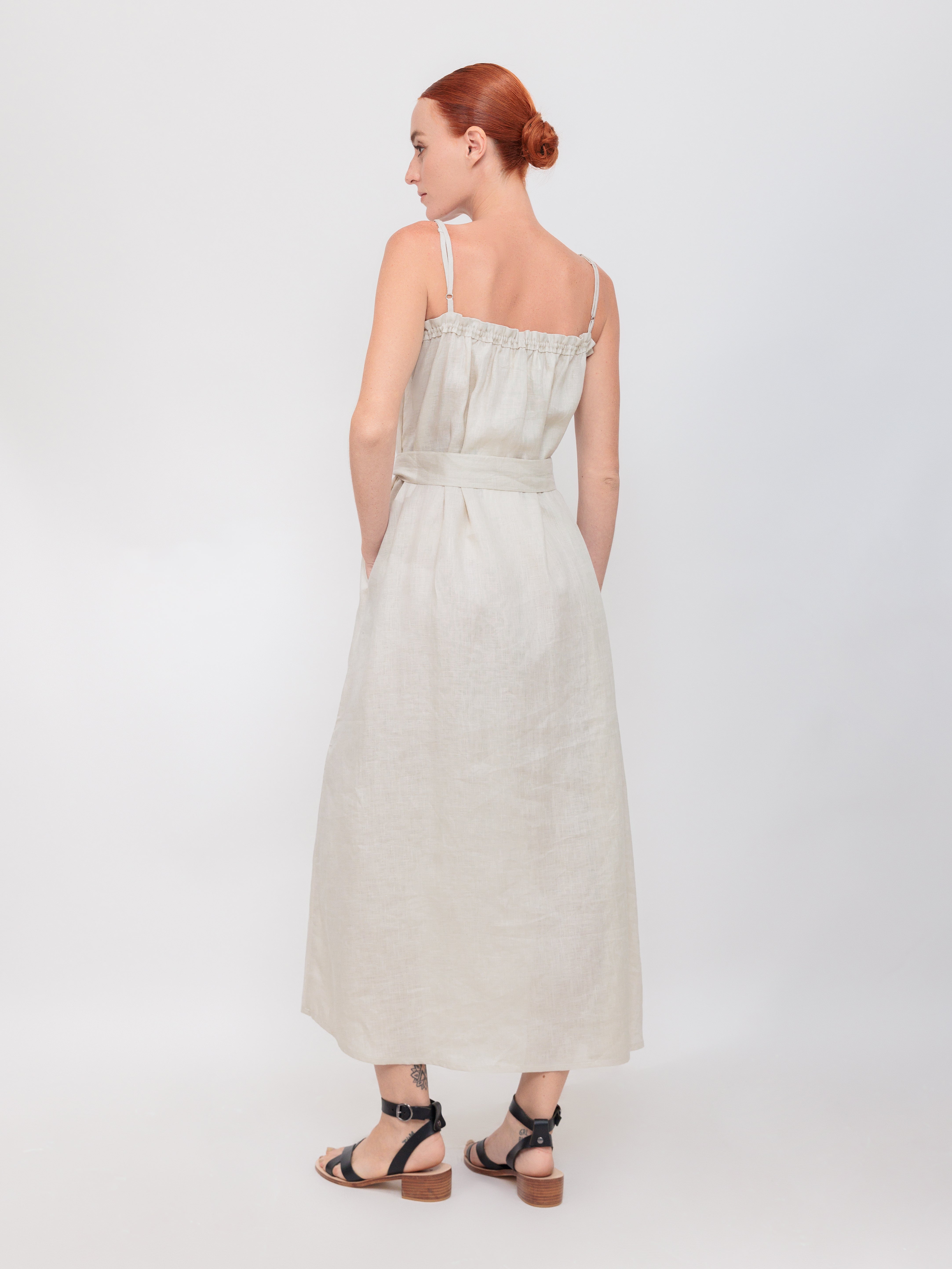 Ruffle Tank Maxi Dress in Winter White