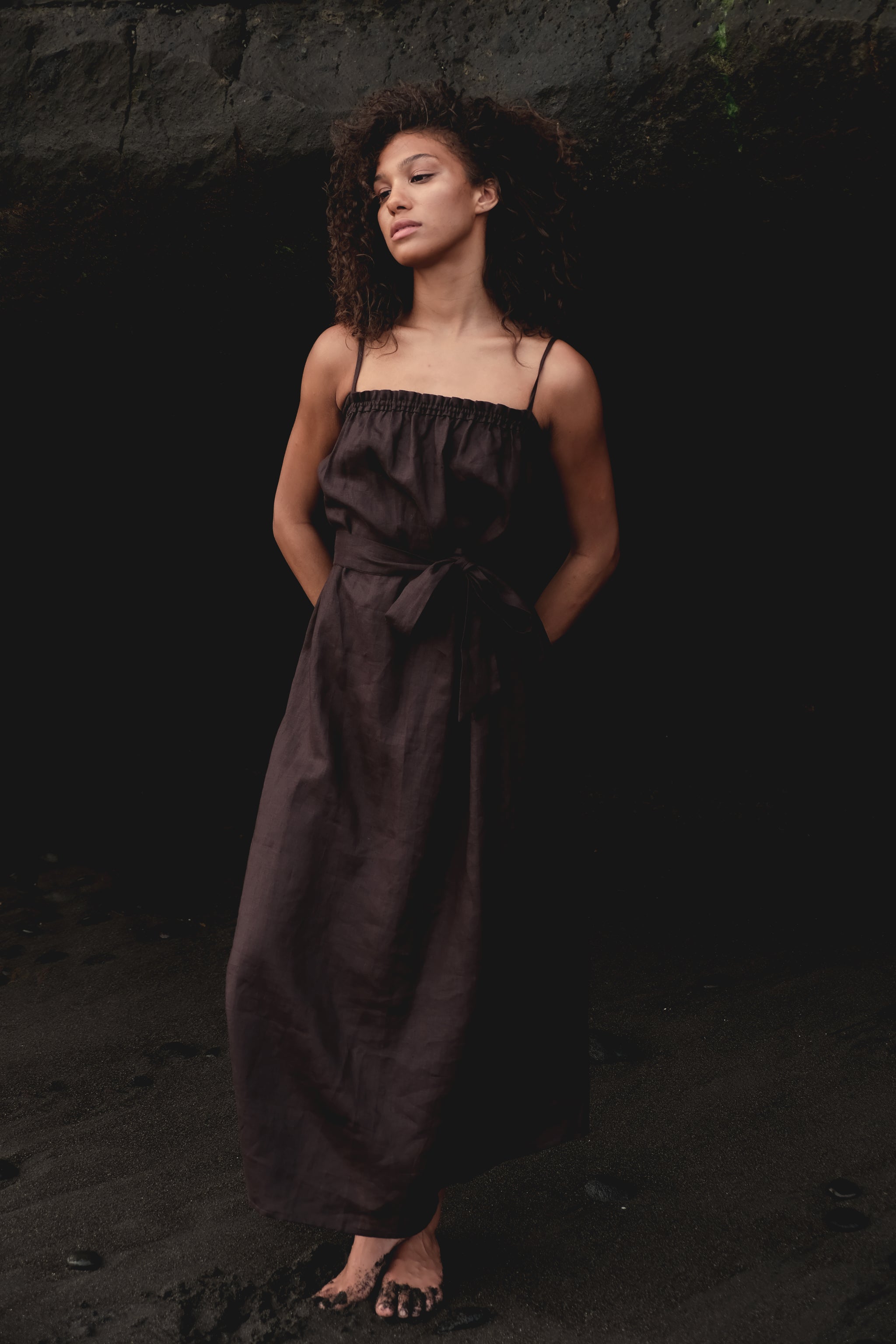 Ruffle Tank Maxi Dress in Chocolate Brown XL / Chocolate Brown Ruffle Tank Maxi Dress in Chocolate Brown XL / Chocolate Brown