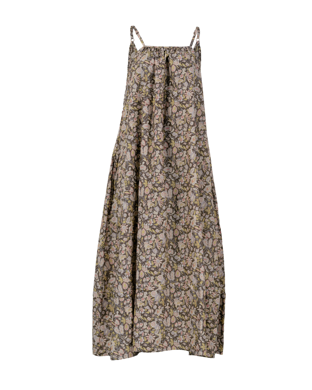 Pleated A-Line Maxi Tank Dress in Paisley