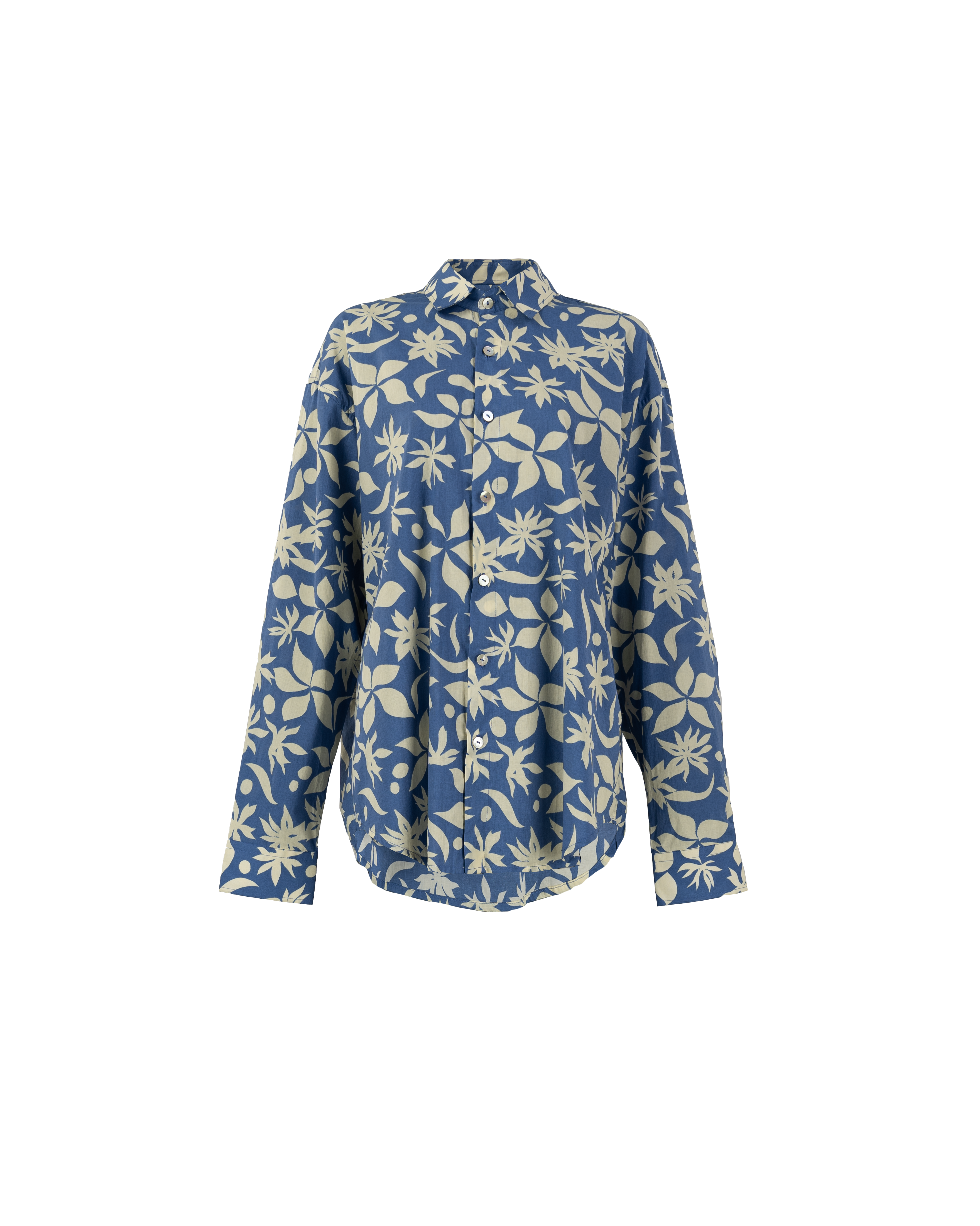 Oversized Button Down in Blue Floral
