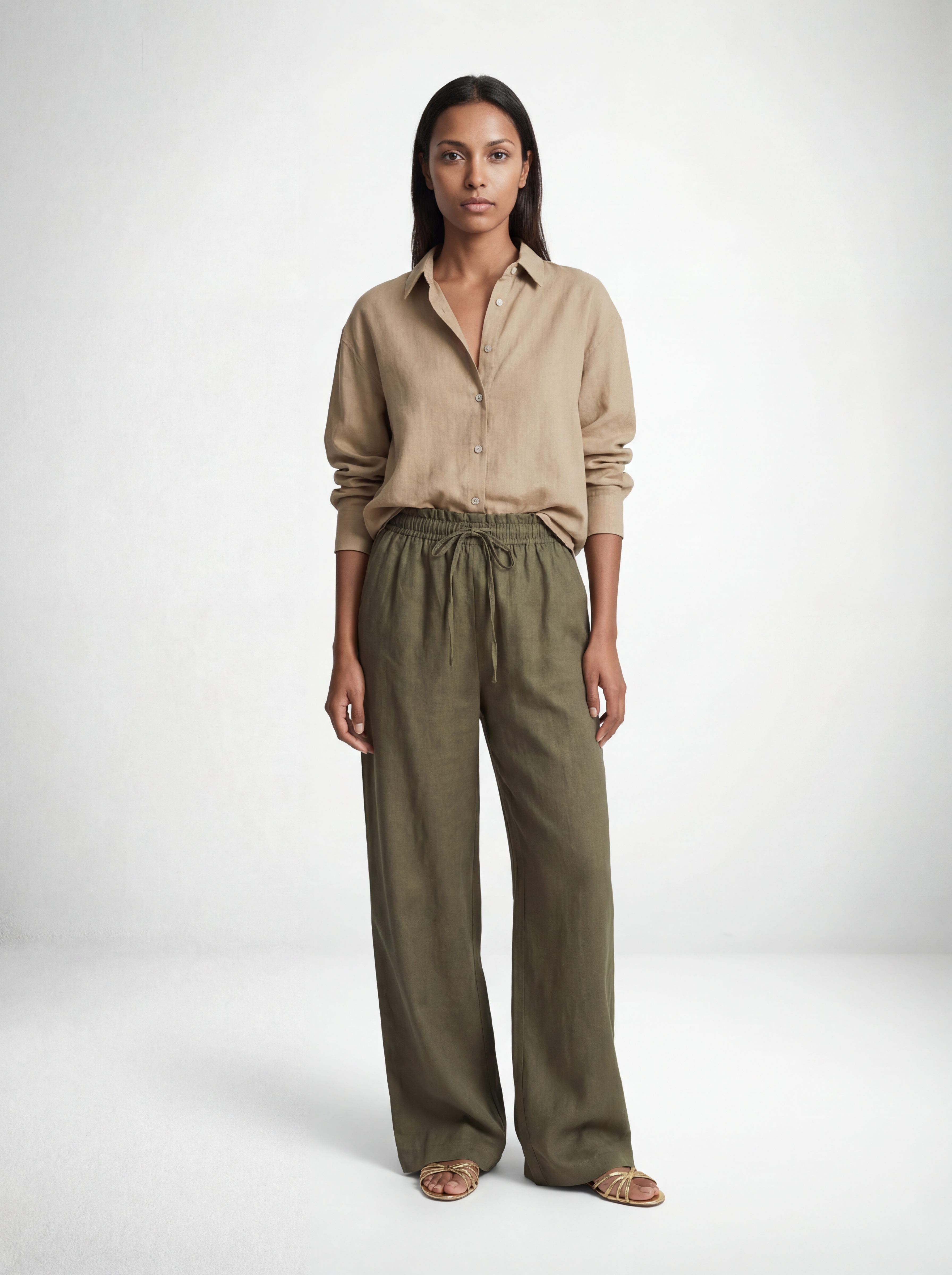 Oversized Button Down in Camel