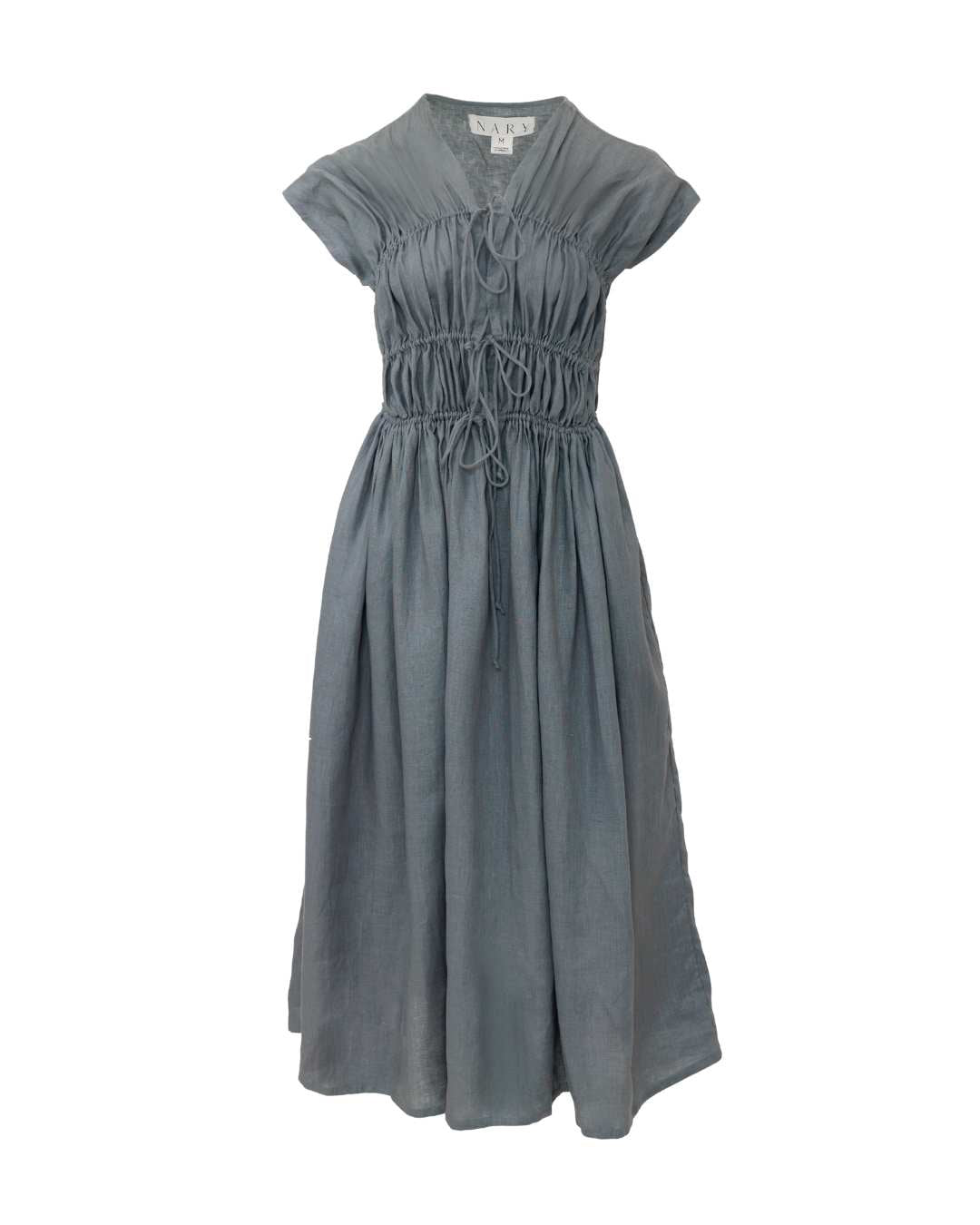 3-Tier Bias Cut Dress in Gray Green