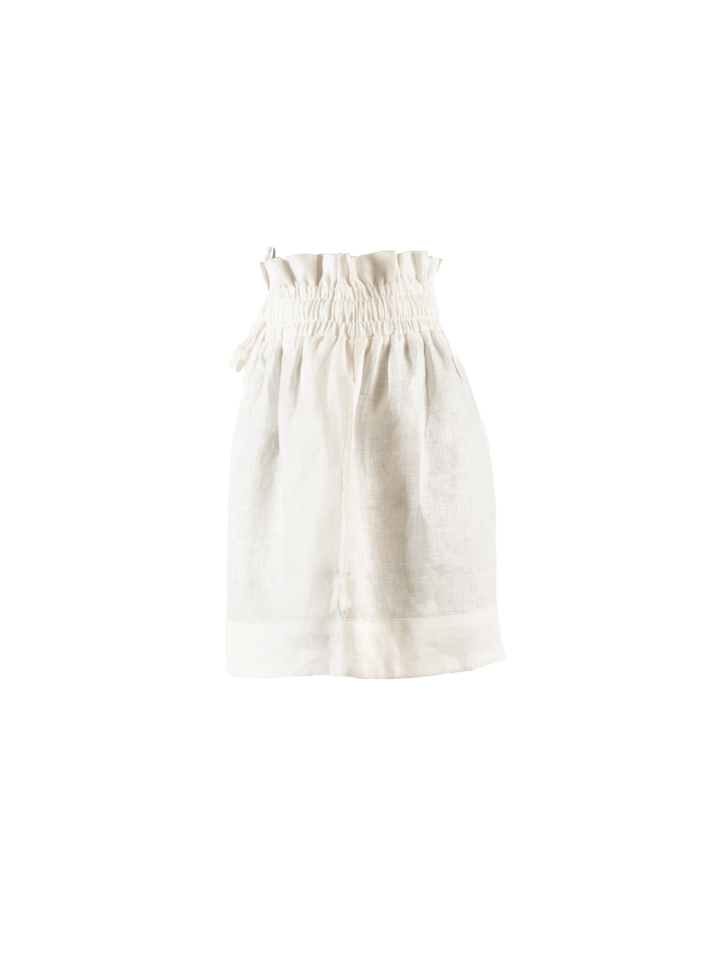 Kep Linen High Waisted Lounge Short in White
