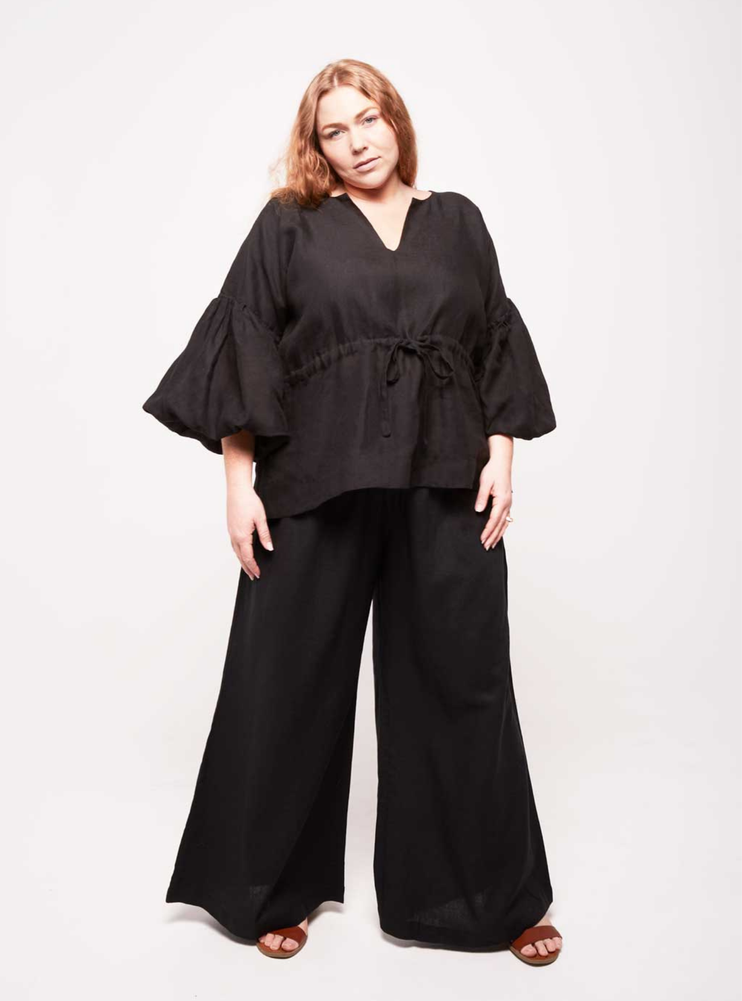 High Waisted Lounge Pant in Black