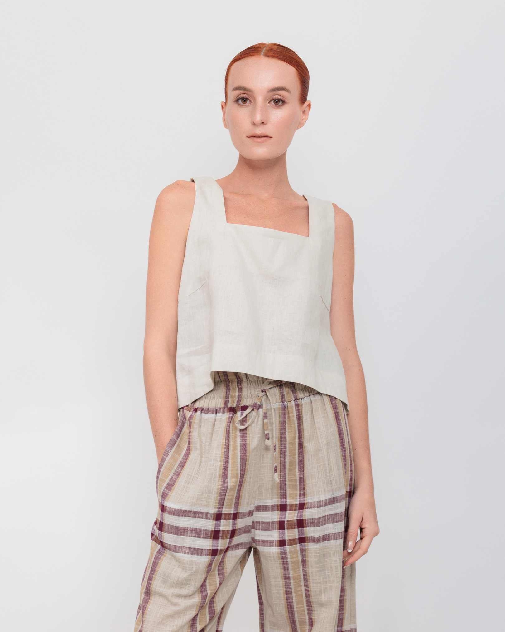 Square Neckline Tank Top in Winter White