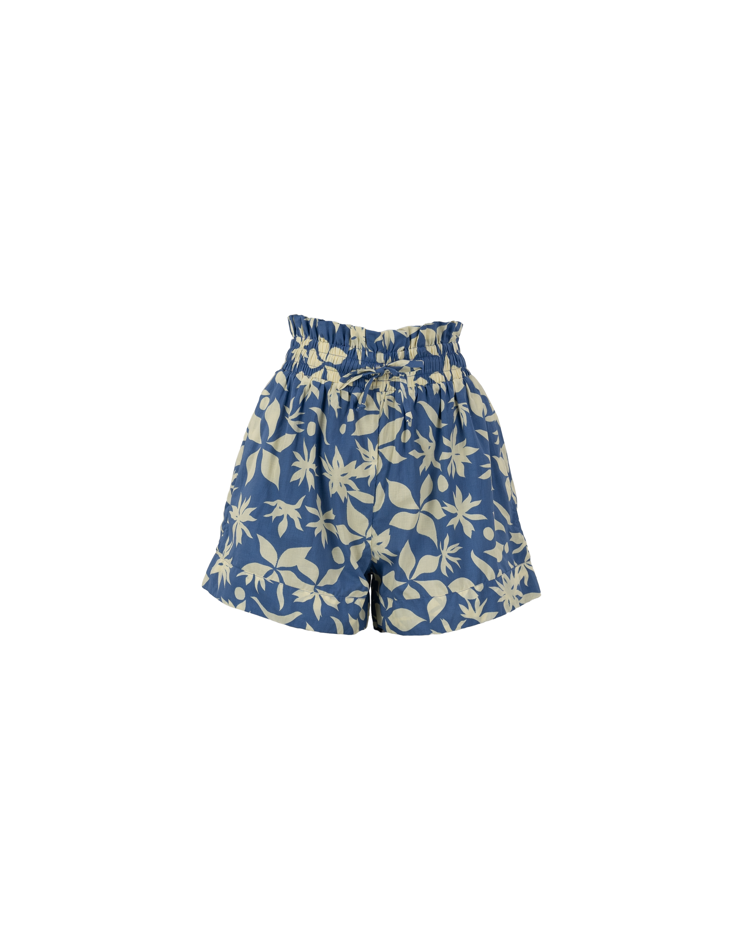 High Waisted Lounge Short in Blue Floral