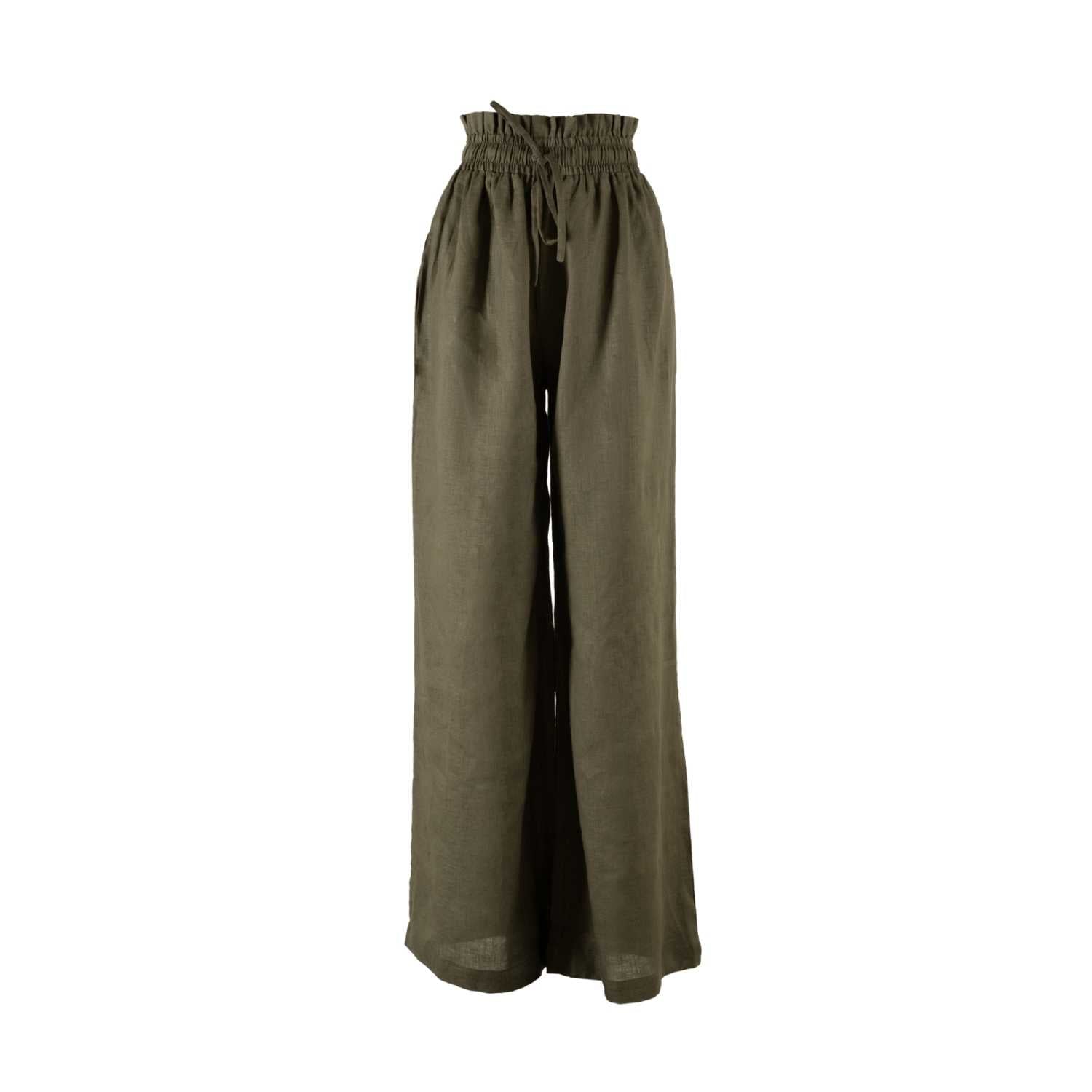 High Waisted Lounge Pant in Army Green