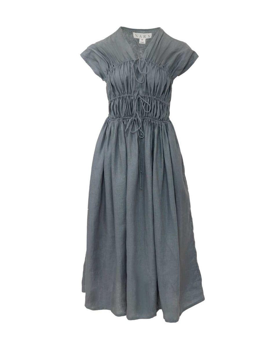 3-Tier Bias Cut Dress in Gray Green 3-Tier Bias Cut Dress in Gray Green