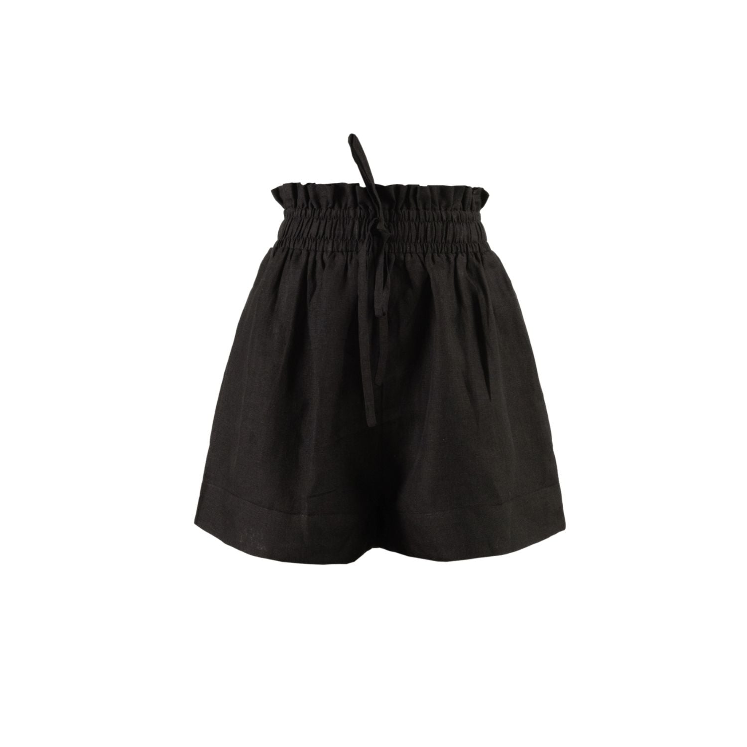 Kep Linen High Waisted Lounge Short in Black