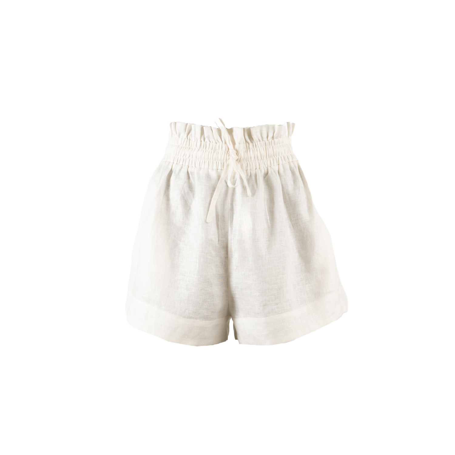 Kep Linen High Waisted Lounge Short in White