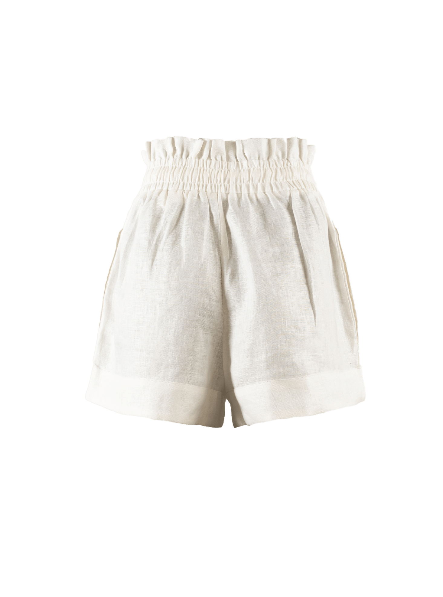 Kep Linen High Waisted Lounge Short in Bright White