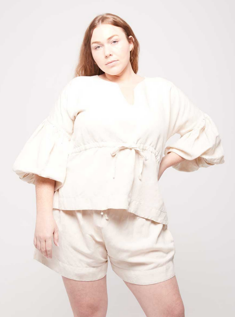 Koh Rong Linen Lounge Top in Tan
